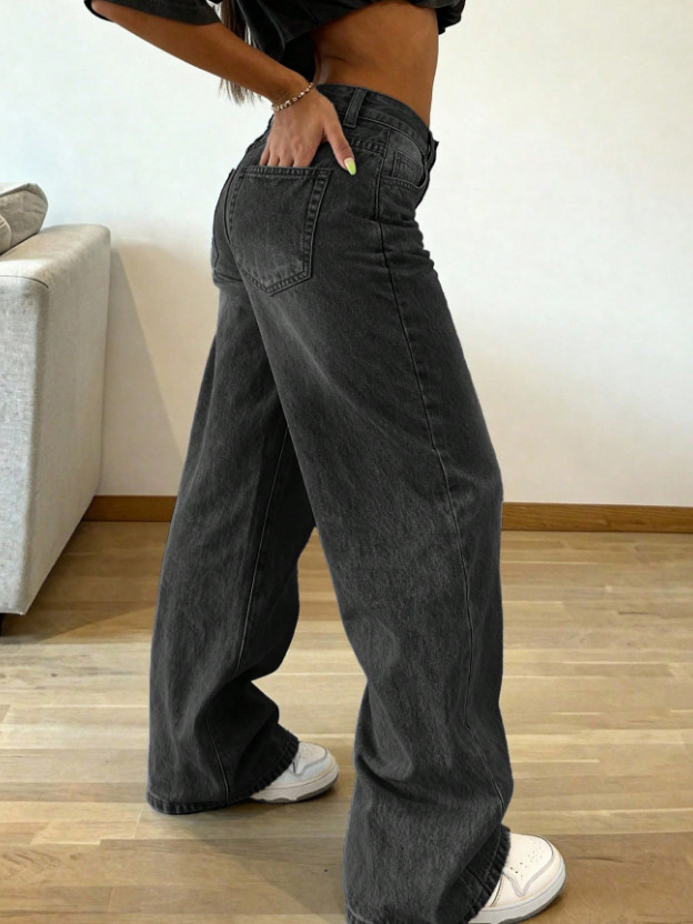 SZARE SPODNIE JEANS
