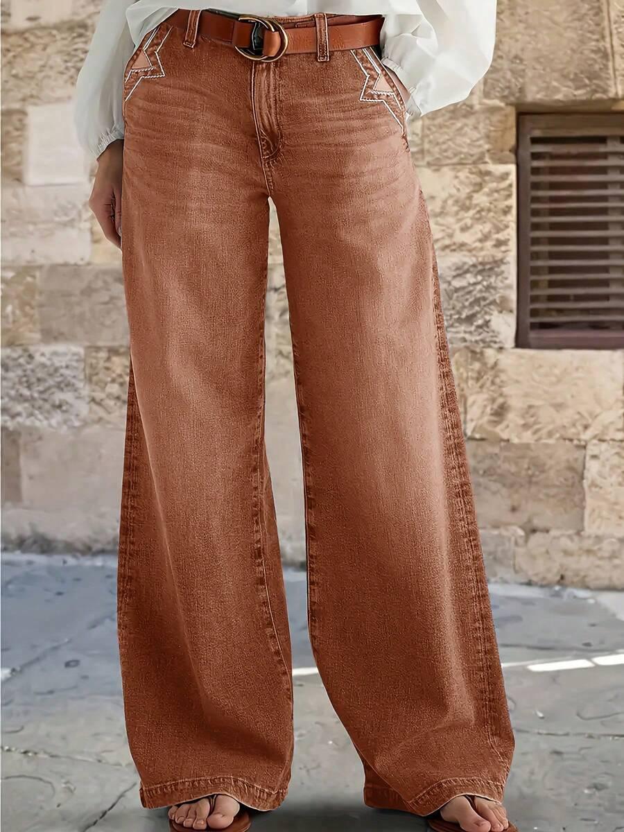 brązowe spodnie jeans