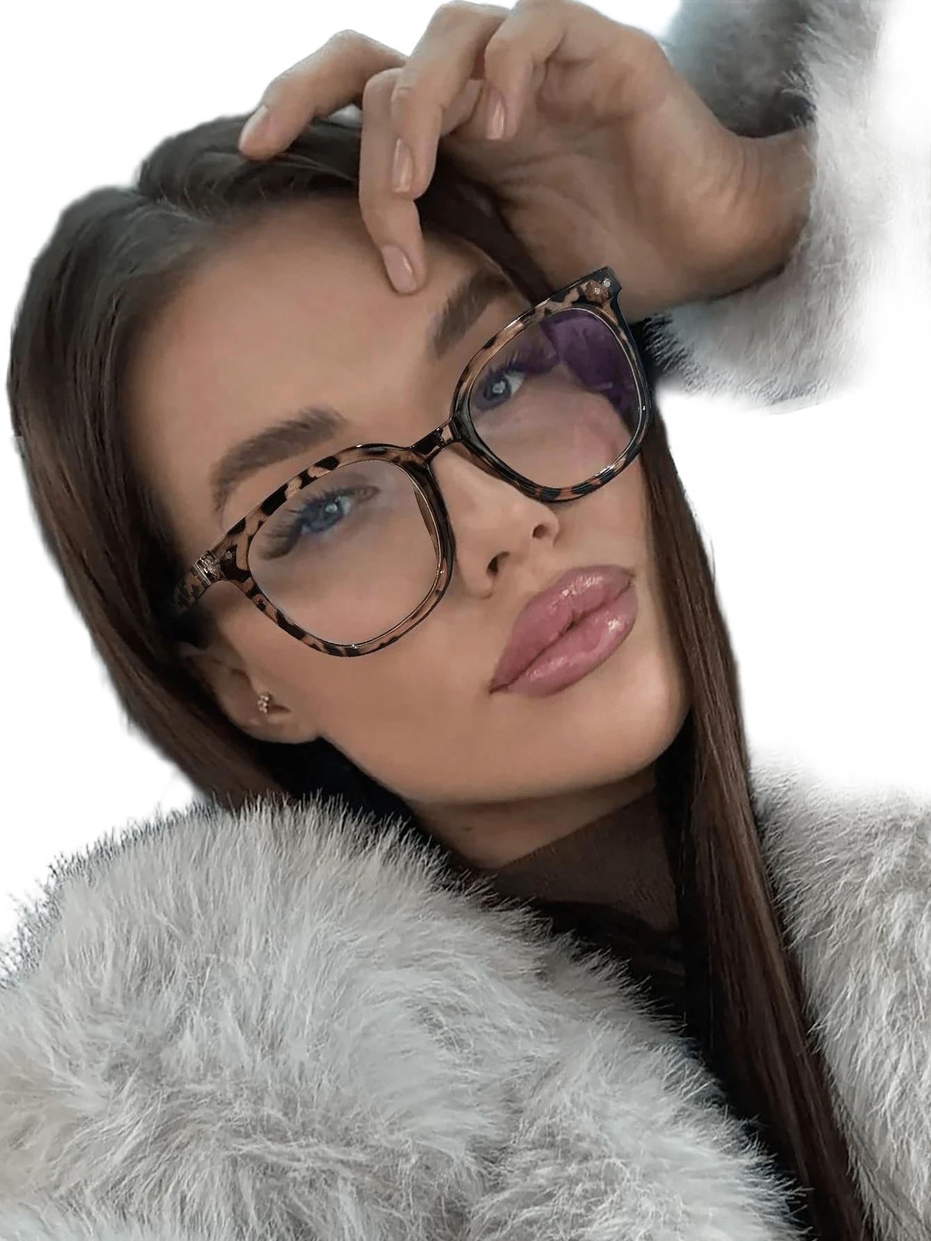 okulary zerówki animal print