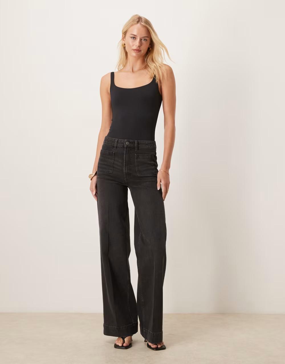 CZARNE SPODNIE JEANS