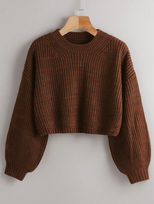 BRĄZOWY SWETER CASUAL
