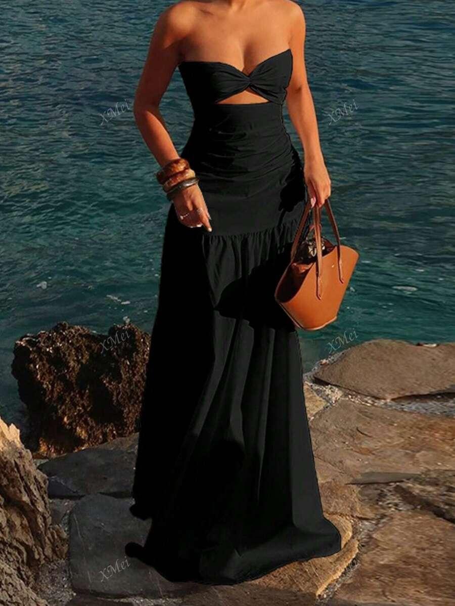 CZARNA MAXI SUKIENKA