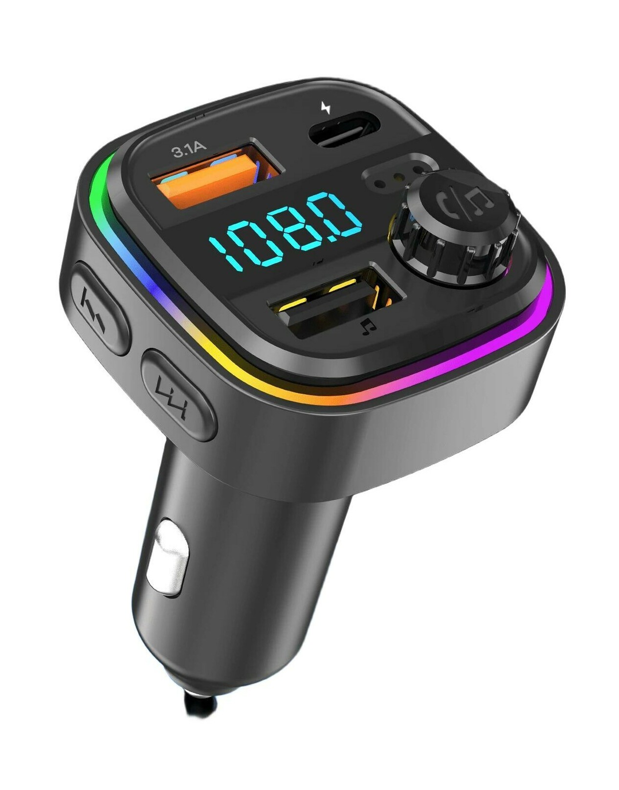TRANSMITER BLUETOOTH SAMOCHODOWY USB-C ŁADOWARKA MP3 USB