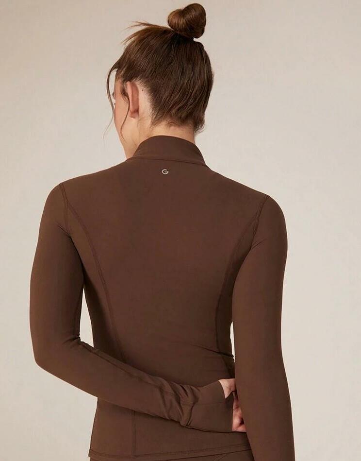 BRĄZOWA ROZPINANA BLUZA 