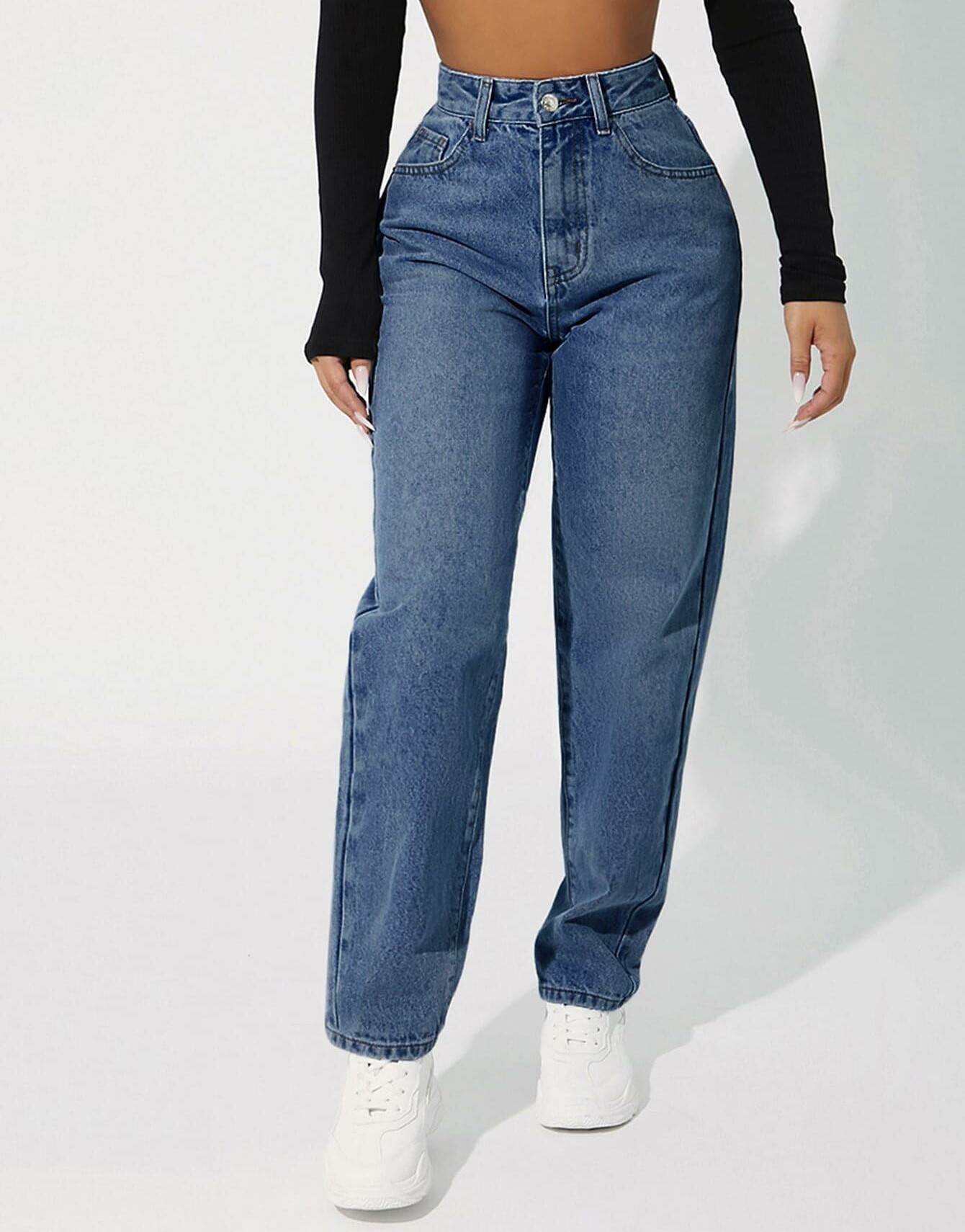 PROSTE SPODNIE JEANS WYSOKI STAN