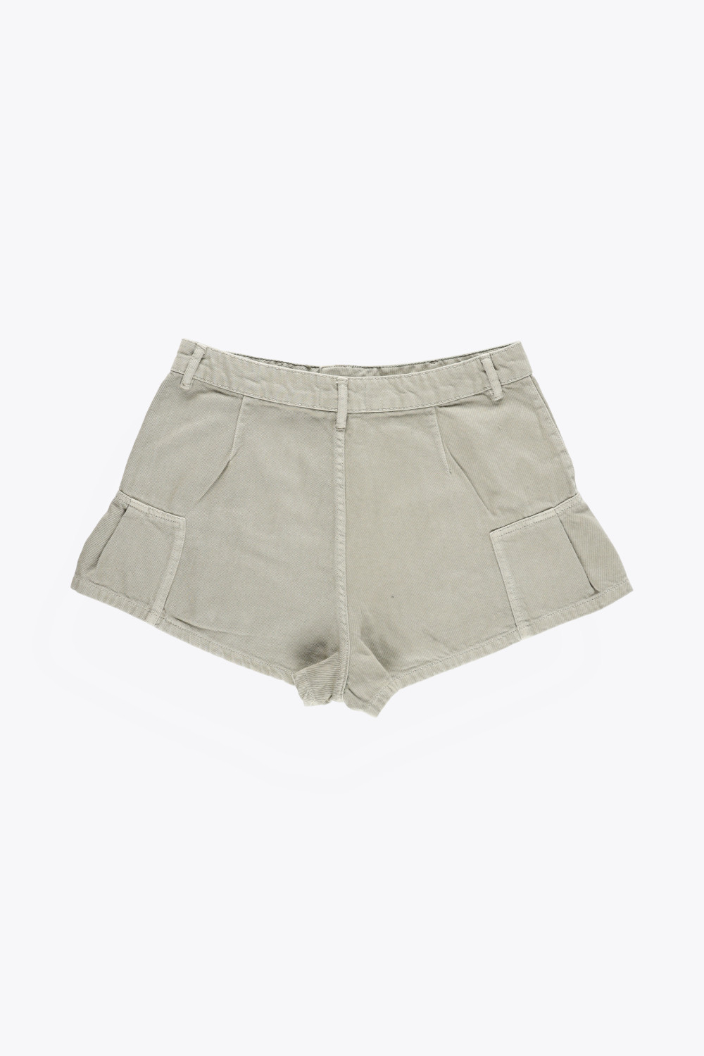 ZIELONE KRÓTKIE SPODENKI JEANS ZAMEK