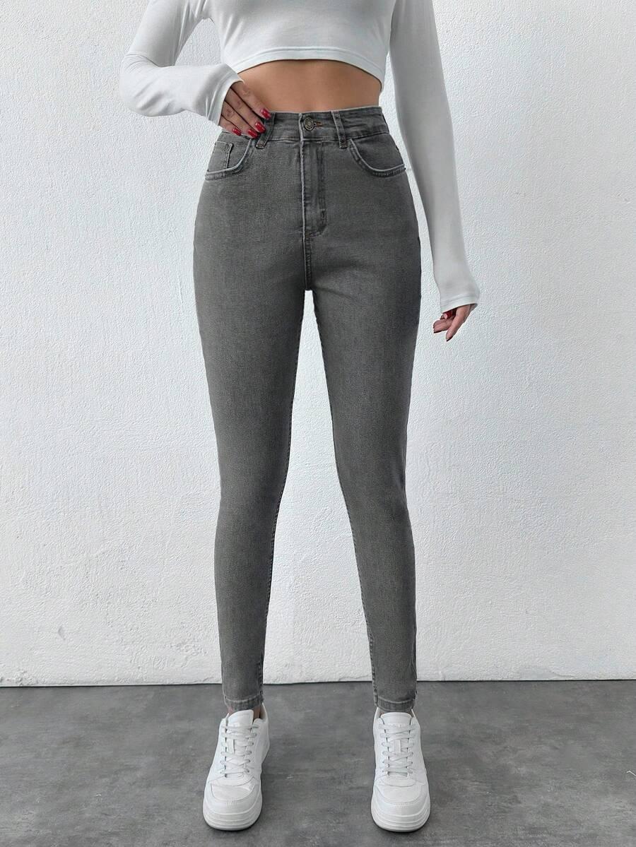 szare spodnie skinny jeans
