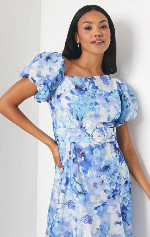 NIEBIESKA SUKIENKA PRINT 