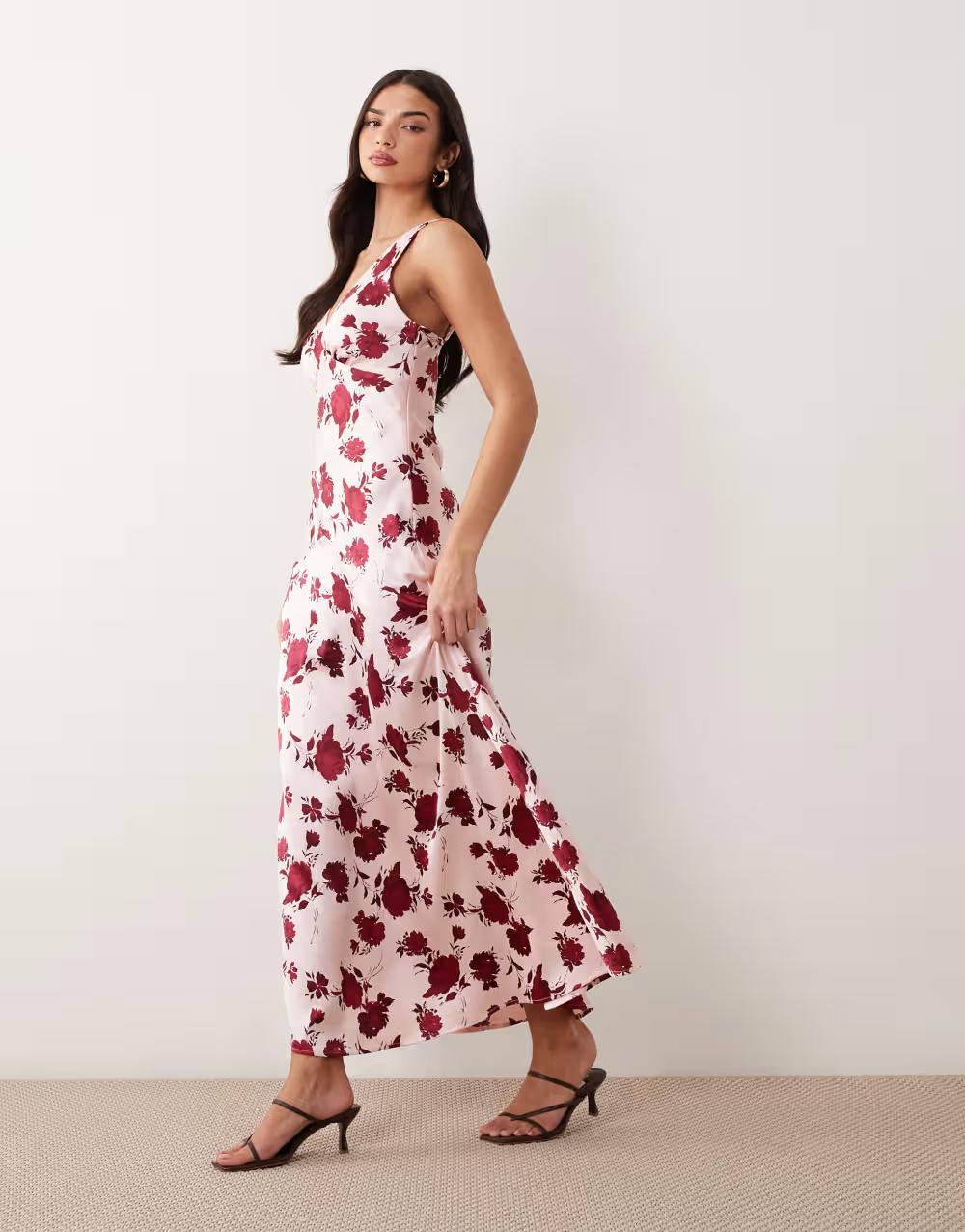 SATYNOWA MAXI SUKIENKA PRINT