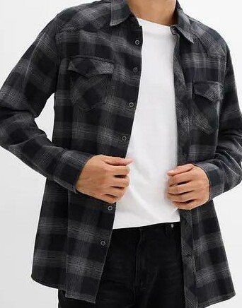KOSZULA MĘSKA CASUAL BAWEŁNIANA W KRATKĘ PLUS SIZE