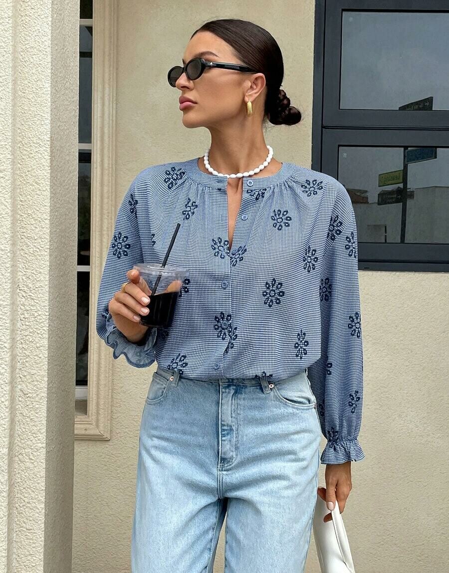 NIEBIESKA BLUZKA WZÓR