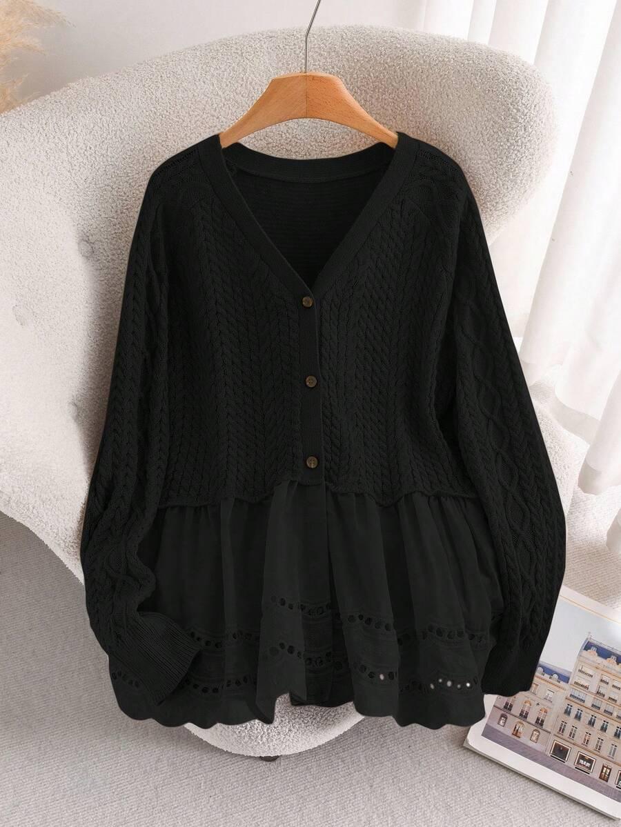 CZARNY SWETER GUZIKI 