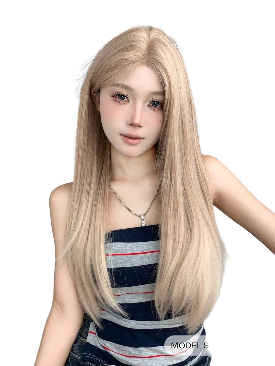 blond peruka długie włosy