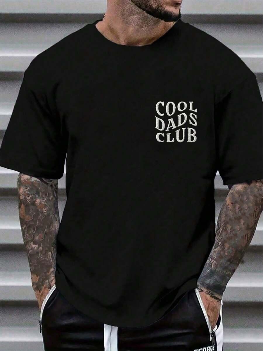 czarny t-shirt wzór napis