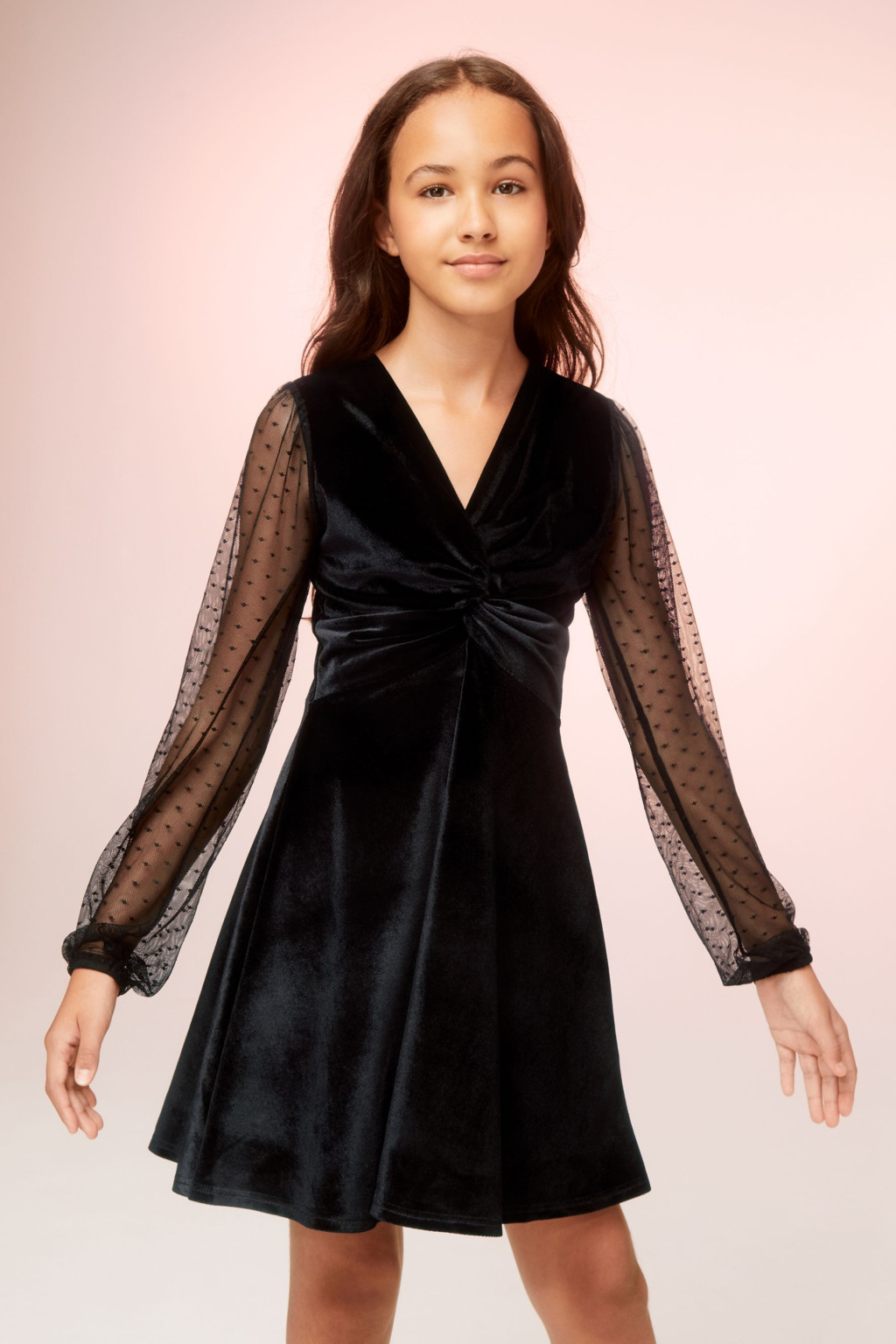 czarna mini sukienka welur siateczka splot 