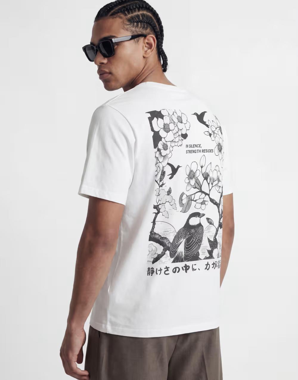 BIAŁY T-SHIRT OKRĄGŁY DEKOLT
