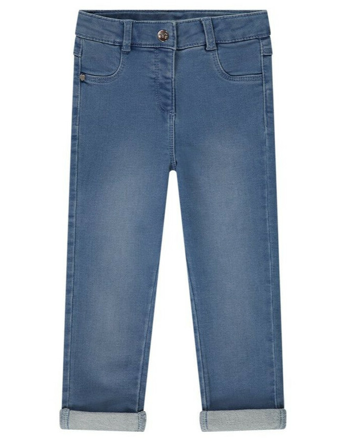niebieskie spodnie jeans haft