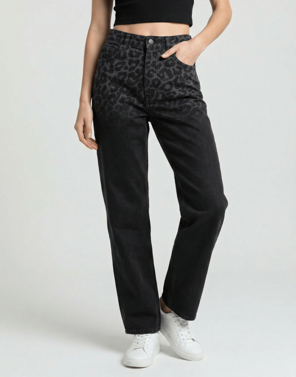 spodnie animal print jeans