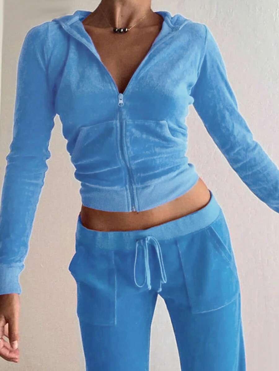 NIEBIESKA BLUZA ZAMEK