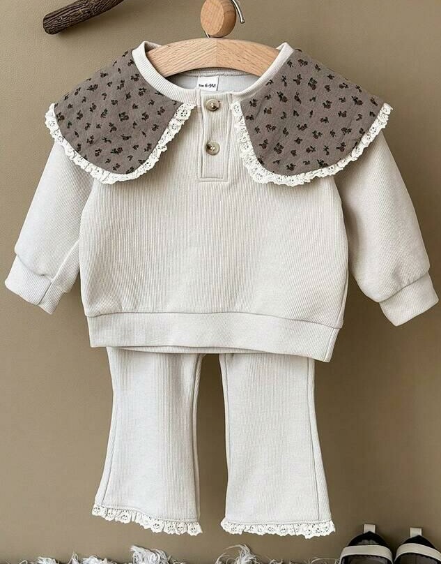 komplet bluza spodnie koronka