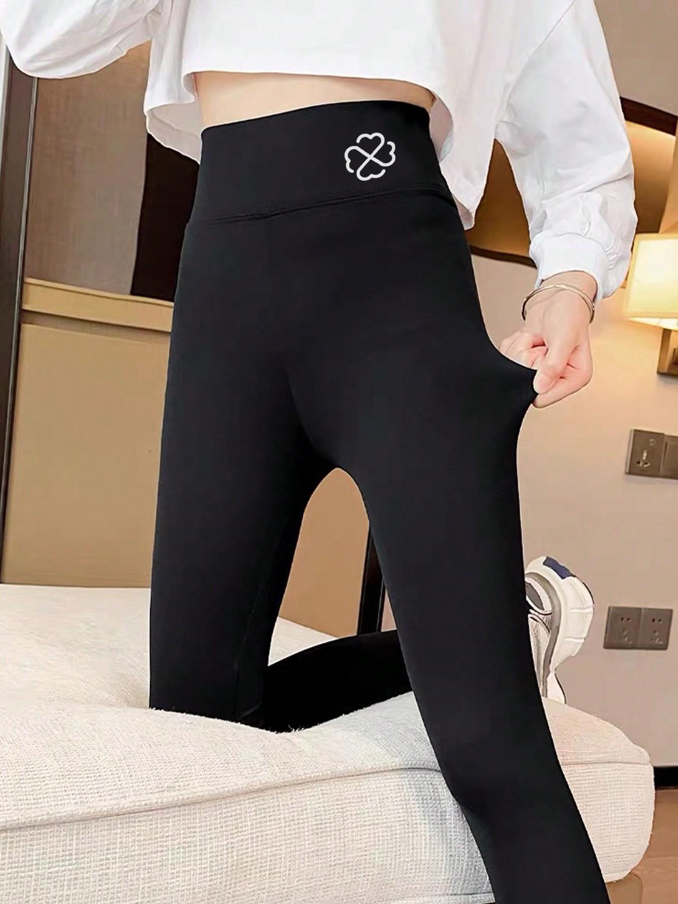 CZARNE OCIEPLANE LEGGINSY 