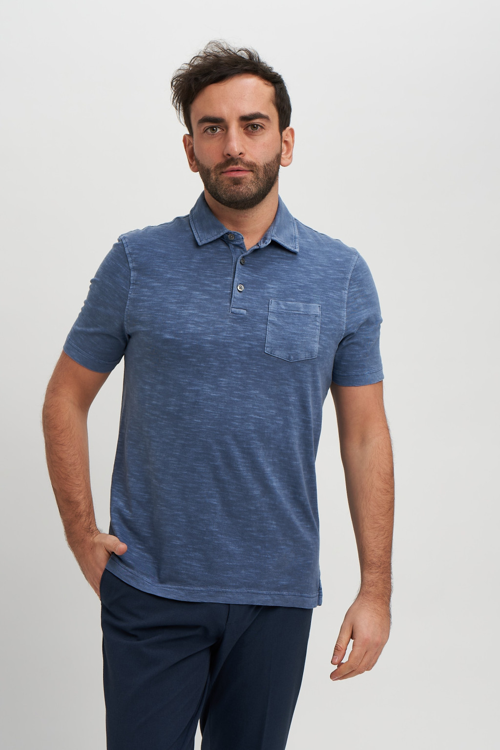 BAWEŁNIANA KOSZULKA POLO T28-4893M-BE