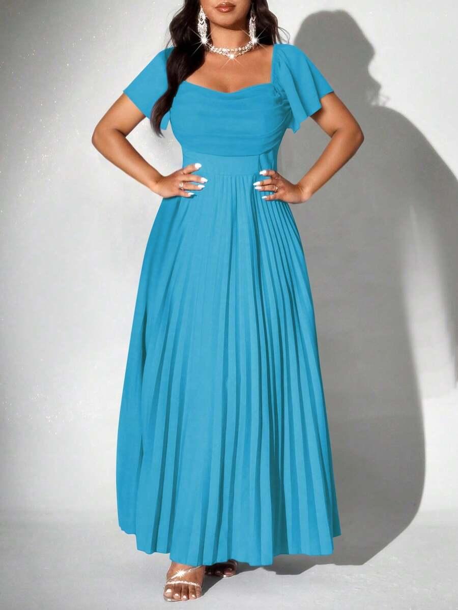 niebieska sukienka maxi