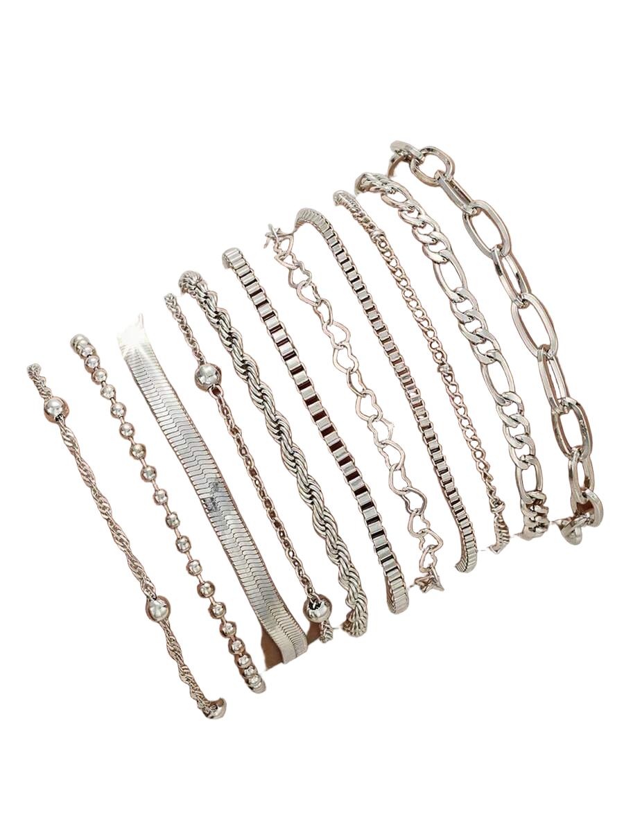 srebrne bransoletki 11-pack