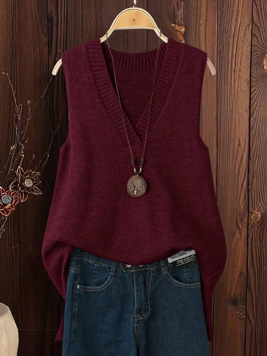 BORDOWA KAMIZELKA V NECK