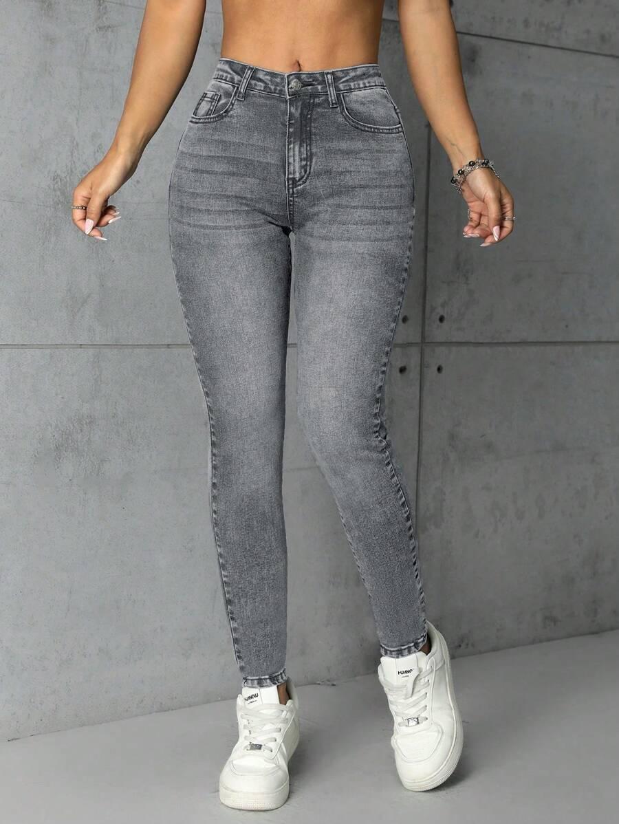 SZARE SPODNIE JEANS 