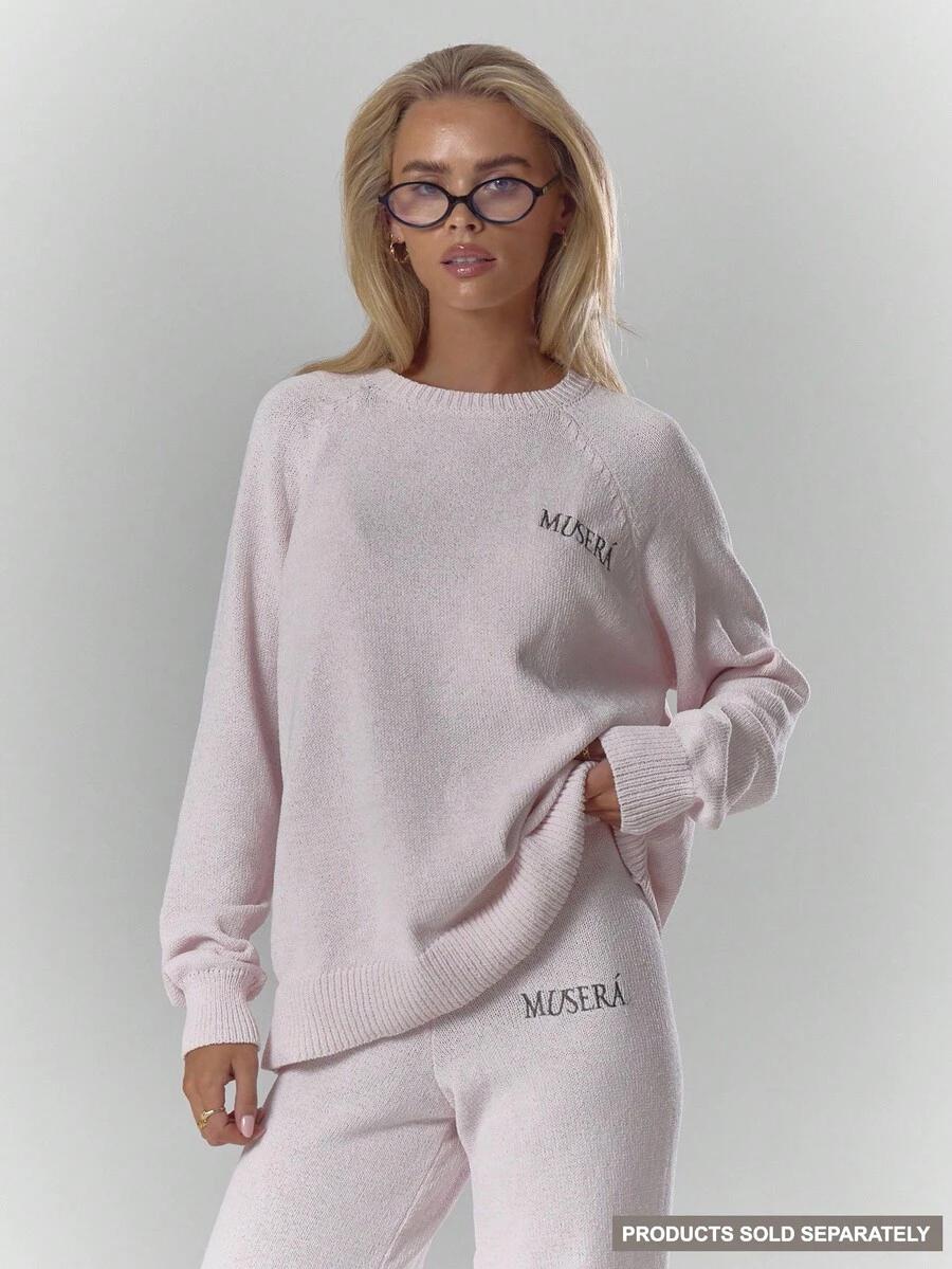 RÓŻOWY SWETER OKRĄGŁY DEKOLT