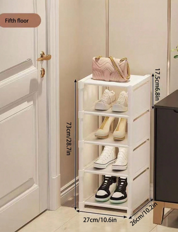 biały ogranizer na buty 5 półek
