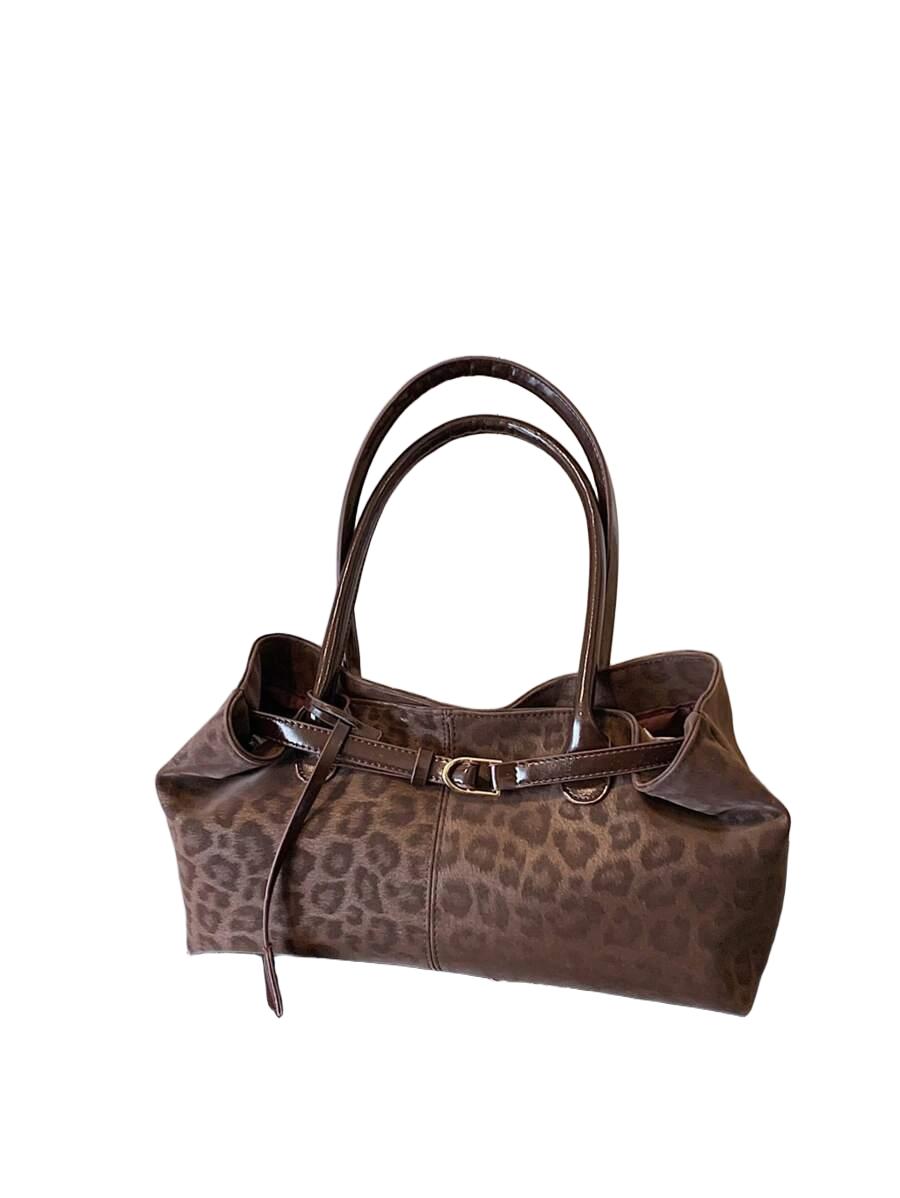brązowa torebka animal print