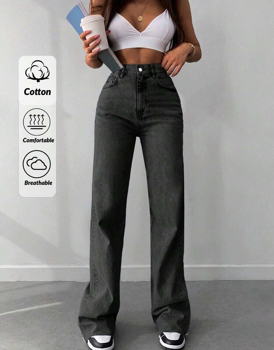 SZARE SPODNIE JEANS