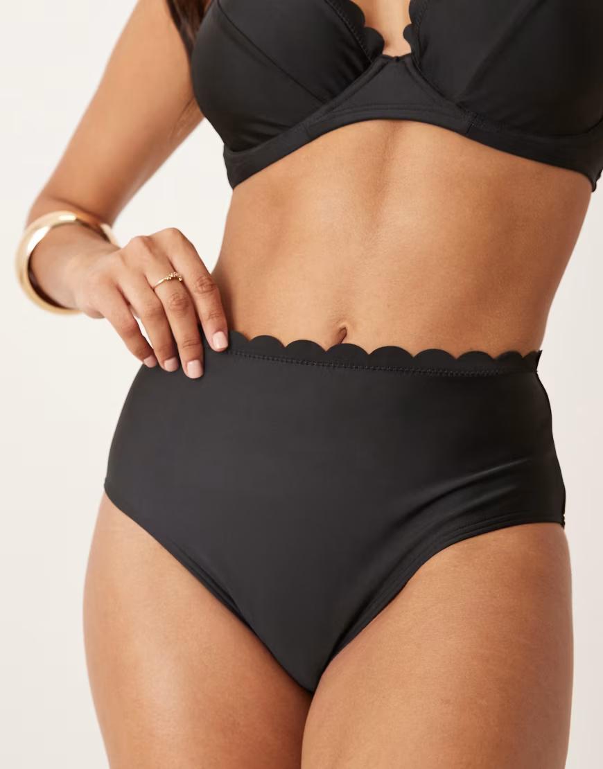 czarny DÓŁ OD BIKINI WYSOKI STAN