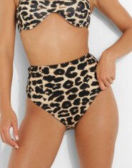 dół od bikini animal print wysoki stan