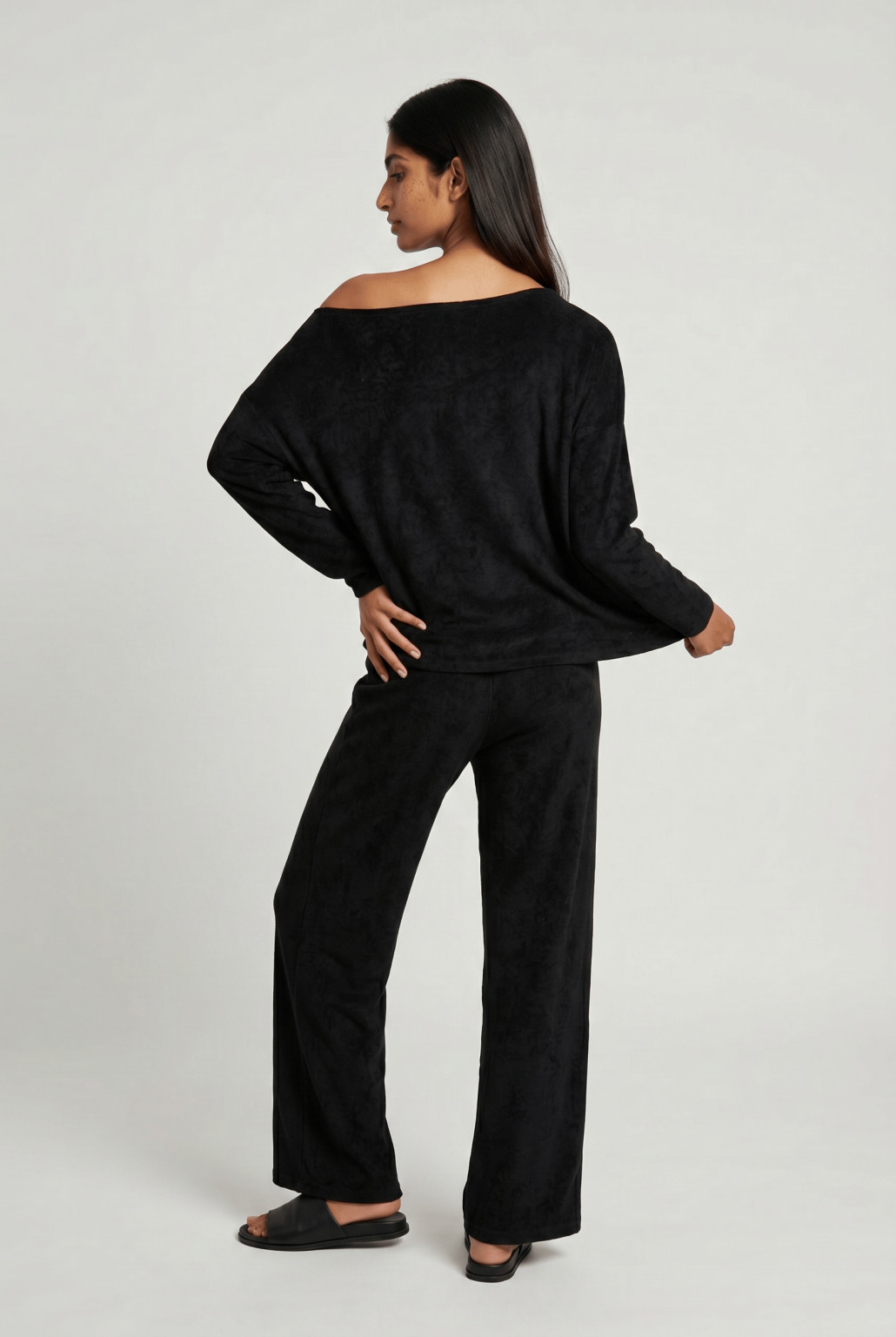 czarna bluzka frotte