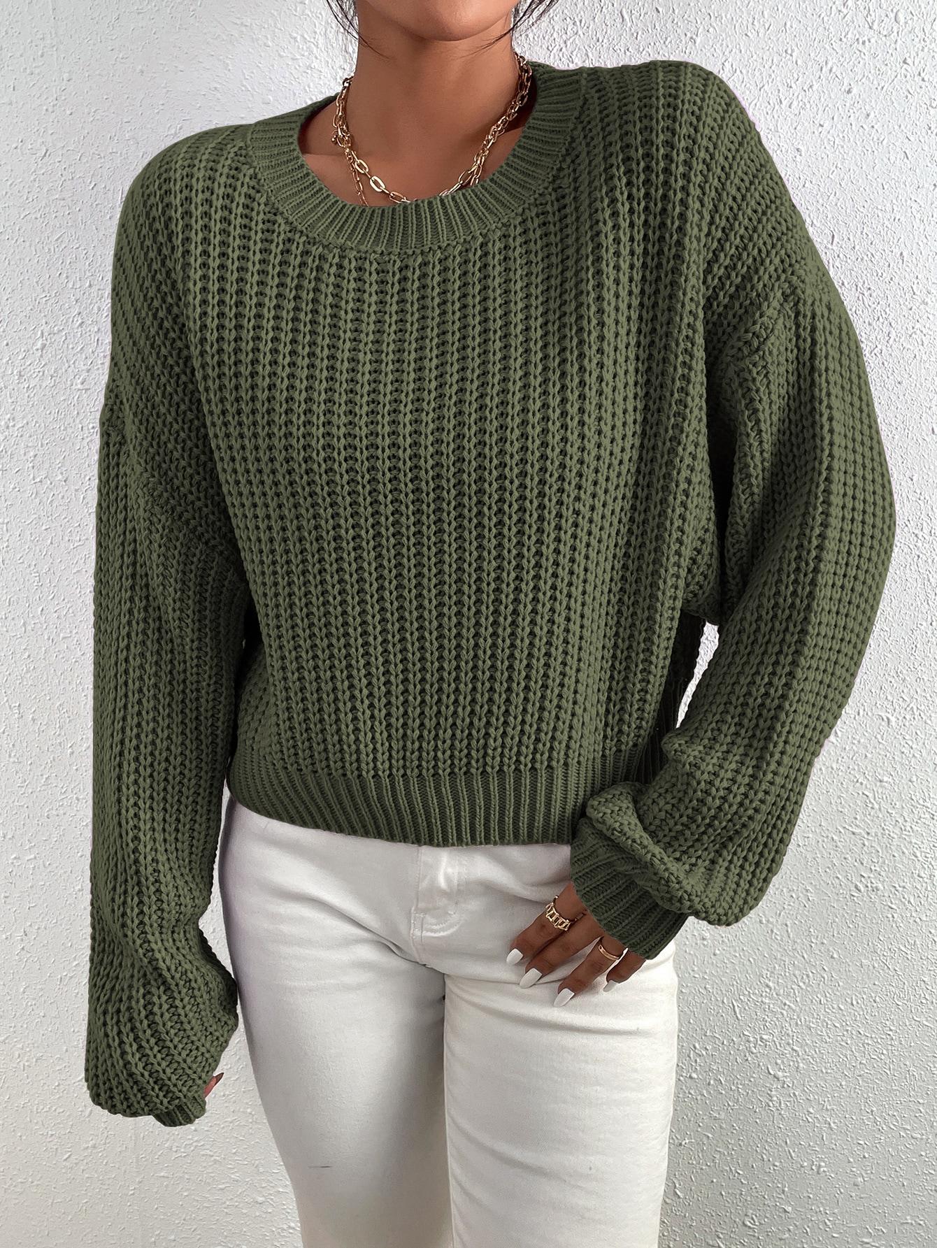 ZIELONY LUŹNY SWETER 