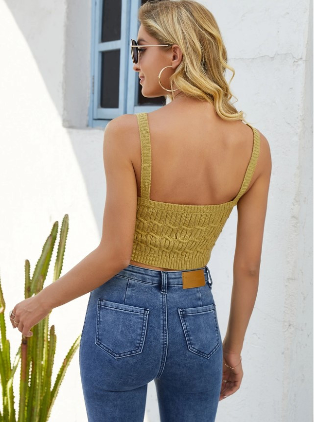 zielony dzianinowy top