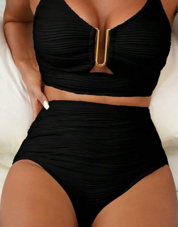 CZARNY DÓŁ OD BIKINI WYSOKI STAN