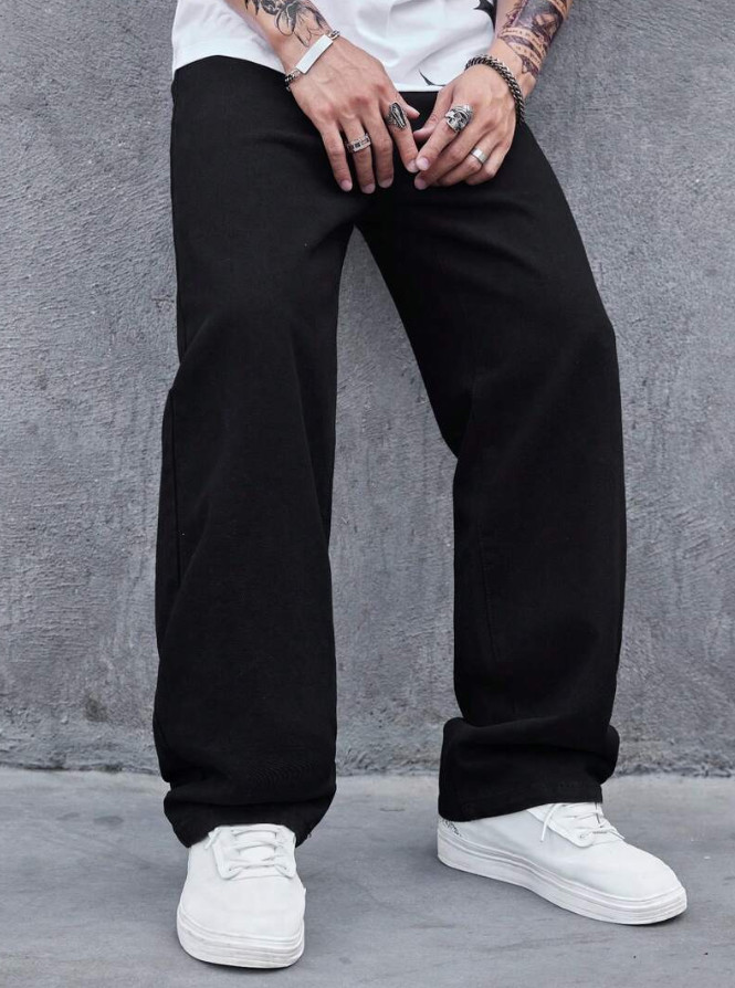 CZARNE SPODNIE JEANS 