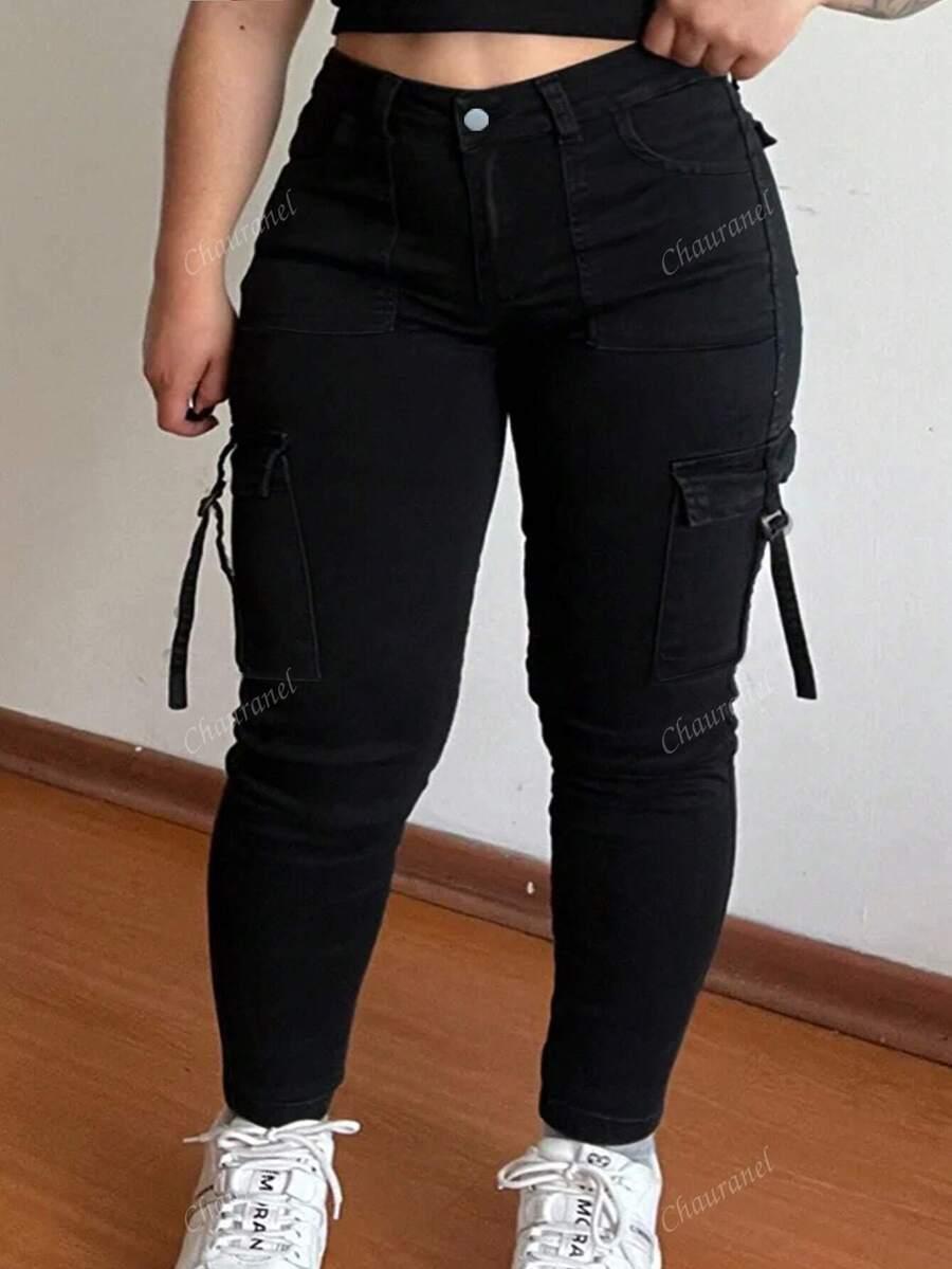 CZARNE SPODNIE JEANS