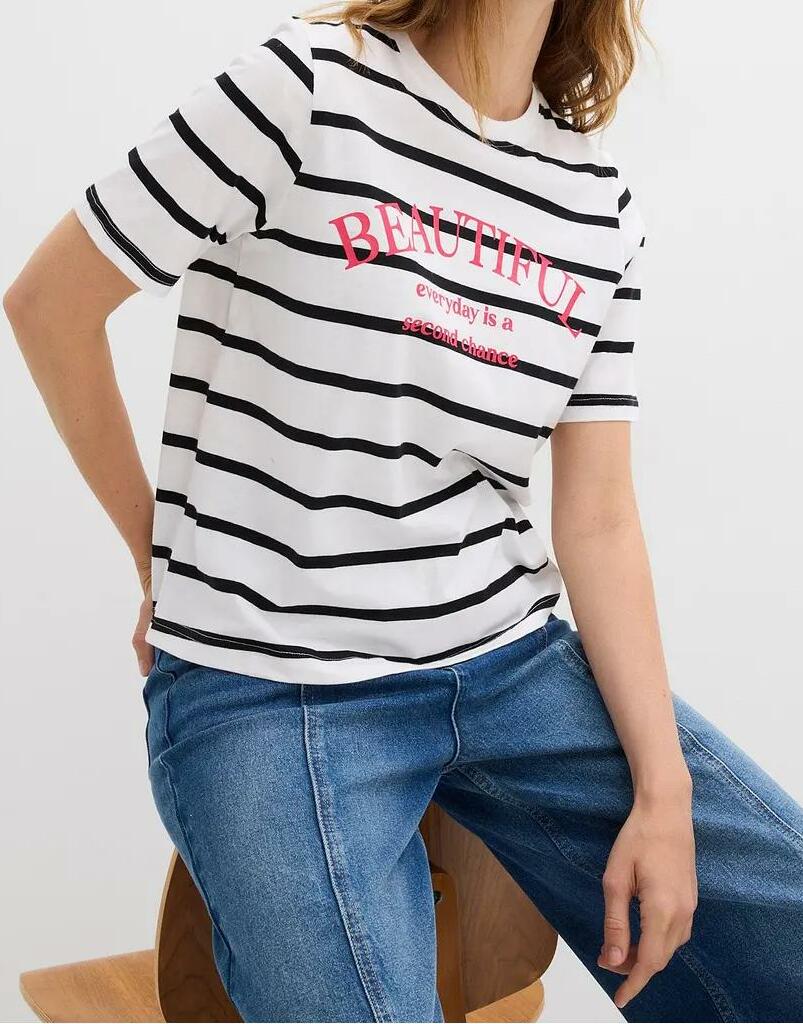 T-SHIRT DAMSKI BAWEŁNIANY OKRĄGŁY DEKOLT