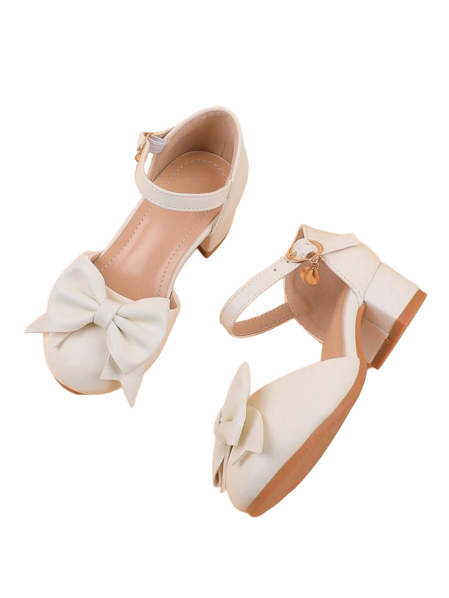 BUTY DZIEWCZĘCE NA OBCASIE Z KOKARDĄ