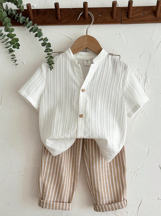 BEŻOWE SPODNIE W PASKI