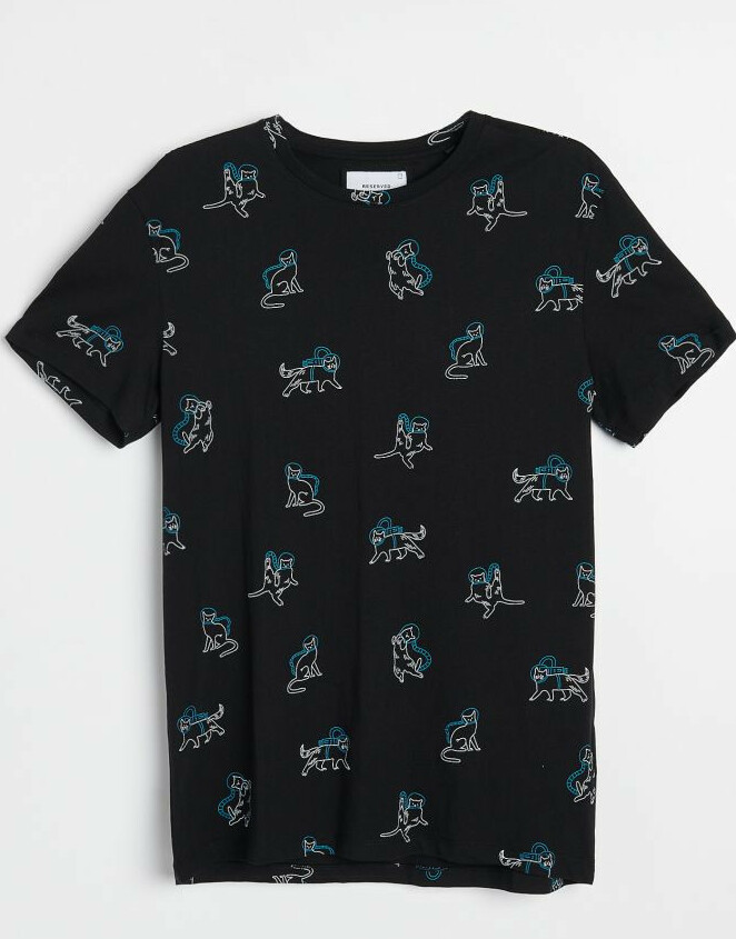 T-SHIRT NADRUK KOT