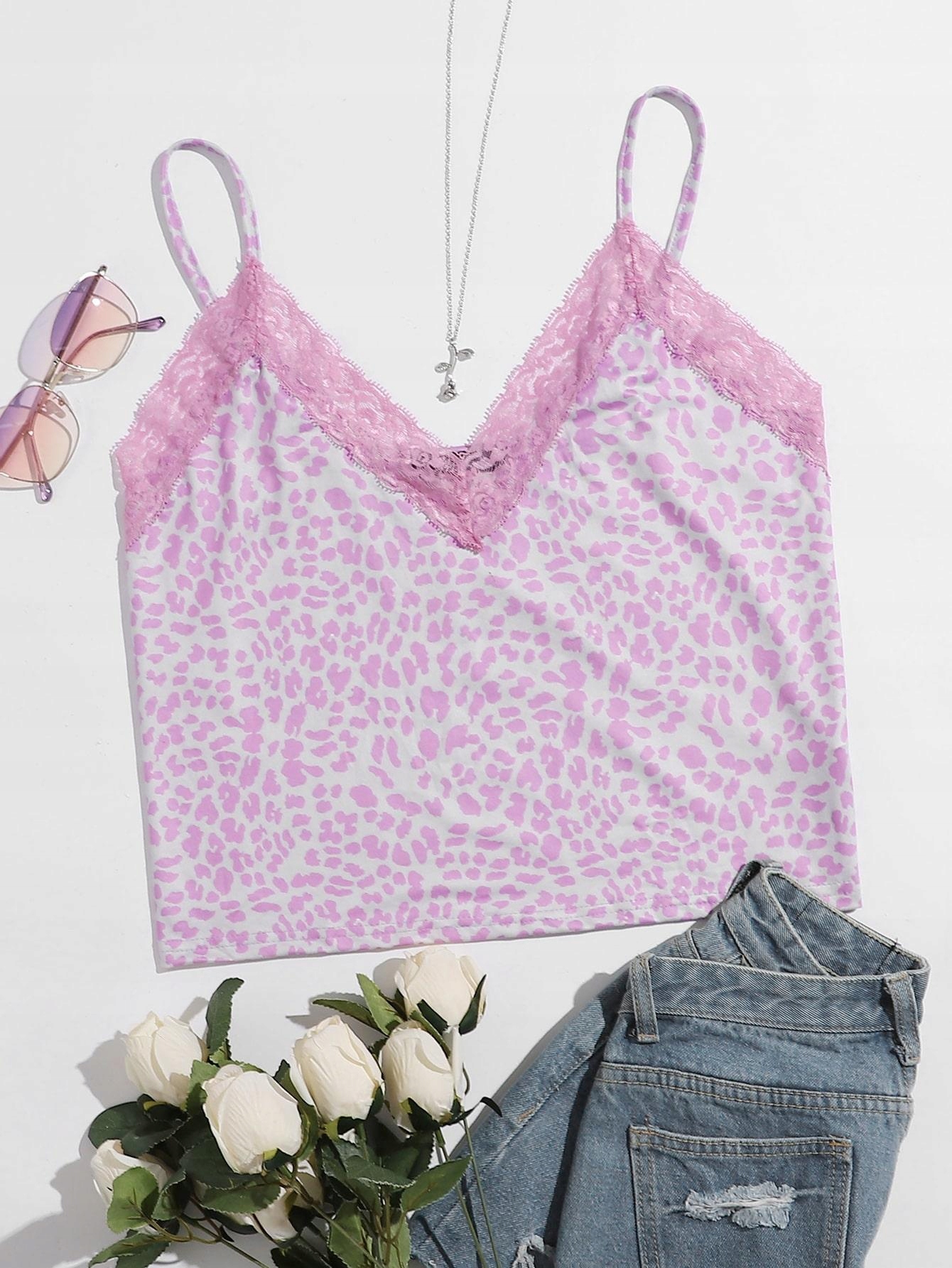 fioletowy top animal print