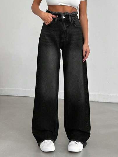 CZARNE SPODNIE JEANS