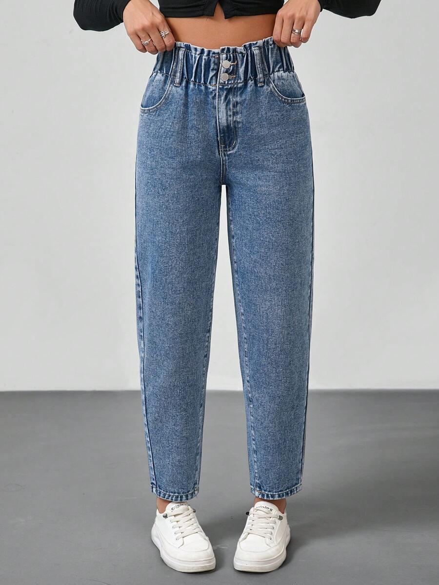 SPODNIE JEANS PAPERBAG