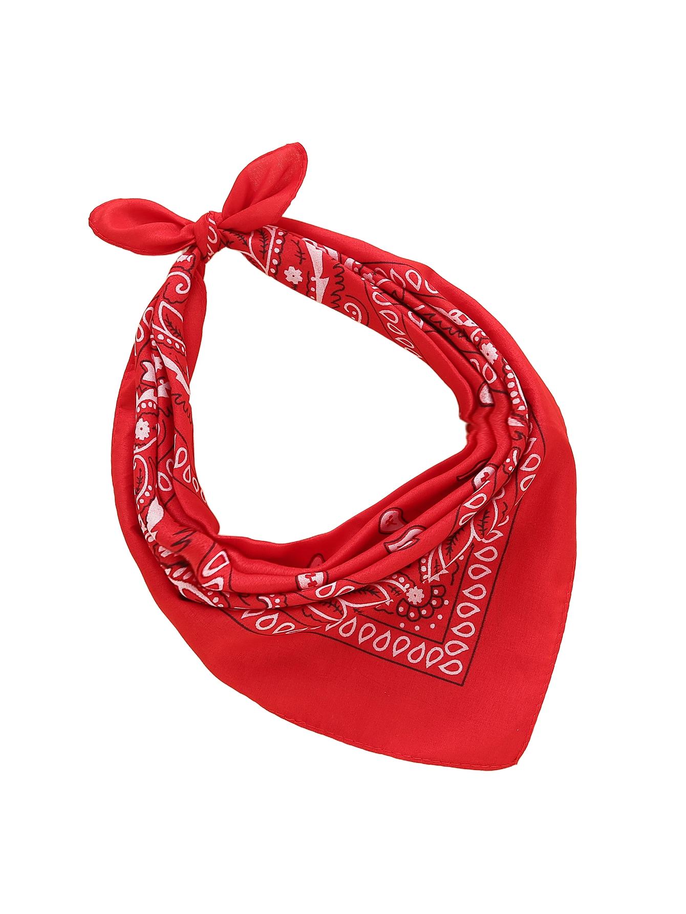 czerwona bandana print 